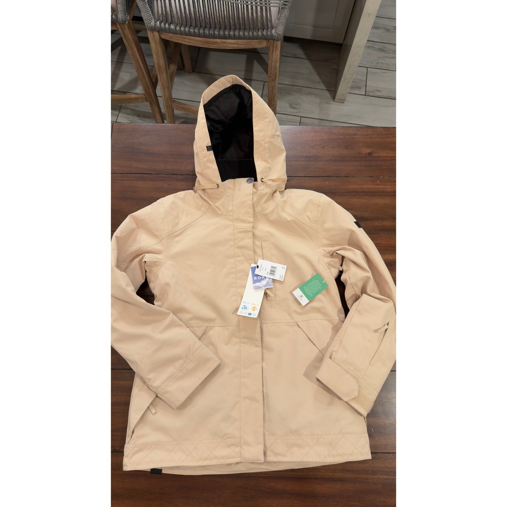 Roxy Women's Billie Jacket Womens Small Tan Pebble DryFlight 10K Insulated NEW